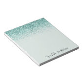 Mint Glitter Sparkle Notitieblok (Schuin)