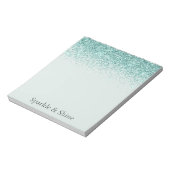 Mint Glitter Sparkle Notitieblok (Linkerzijde)