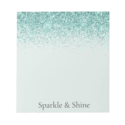 Mint Glitter Sparkle Notitieblok (Voorkant)