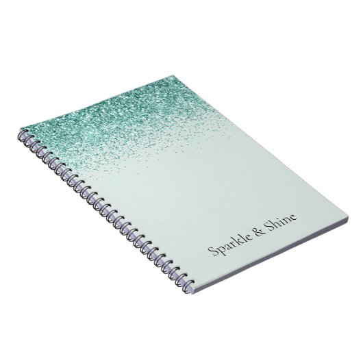 Mint Glitter Sparkle Notitieboek (Rechterzijde)