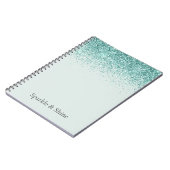 Mint Glitter Sparkle Notitieboek (Linkerzijde)