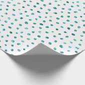 Mint Glitter Stippen Verjaardag Cadeaupapier (Hoek)