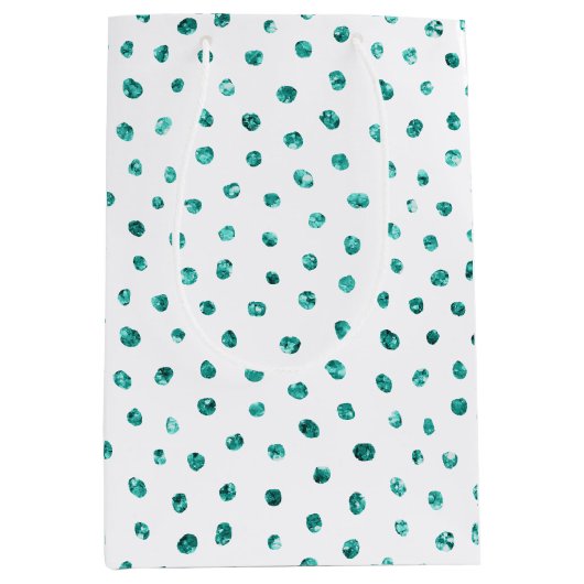 Mint Glitter Stippen Verjaardag Medium Cadeauzakje (Voorkant)