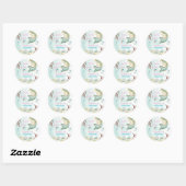 Mint Glitter Zeemeerminstaart onder de zee Ronde Sticker (Vel)
