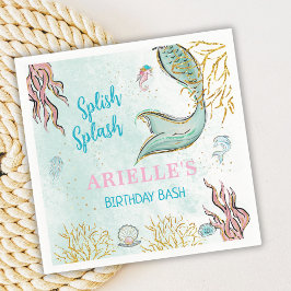Mint Glitter Zeemeerminstaart onder de zee  Servet