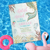 Mint Glitter Zeemeerminstaart onder het zee Kaart