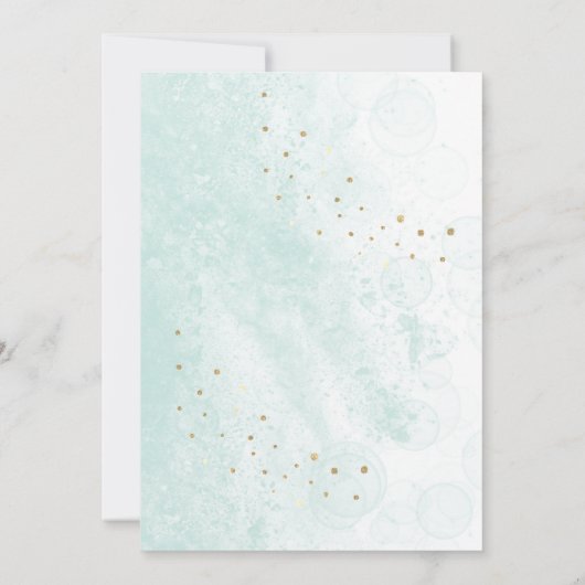 Mint Glitter Zeemeerminstaart onder het zee Uitnod Kaart (Achterkant)