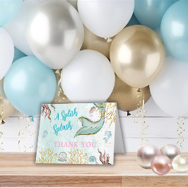 Mint glitters zeemeerminnenstaart onder de zee  bedankkaart
