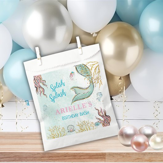 Mint glittersparelstaart onder de zee bedankzakje