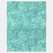 Mint Glitz Glitter Fleece Deken (Voorkant)