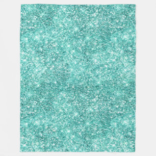Mint Glitz Glitter Fleece Deken