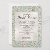 Mint Glitzy Sparkle Gold Zebra Glitter Kaart (Voorkant)