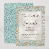  Mint Glitzy Sparkle Gold Zebra Glitter   Kaart (Voorkant / Achterkant)