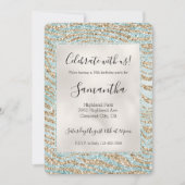  Mint Glitzy Sparkle Gold Zebra Glitter   Kaart (Voorkant)