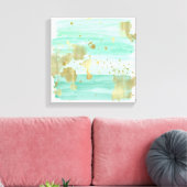 Mint Gold Abstract Canvas Afdruk (Insitu (Woonkamer))