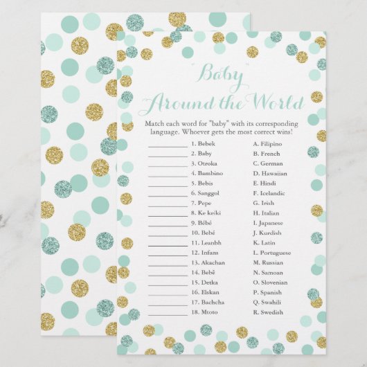 Mint & Gold-Baby over het World Translation Game (Voorkant / Achterkant)