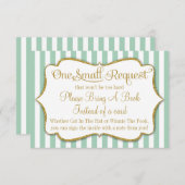Mint Gold Baby shower Book Kaart brengt boek mee (Voorkant / Achterkant)