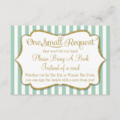 Mint Gold Baby shower Book Kaart brengt boek mee (Voorkant)