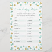 Mint & Gold Baby shower Voltooi het Phrase Game va (Voorkant)