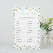 Mint & Gold Baby shower Voltooi het Phrase Game va (Staand voorkant)