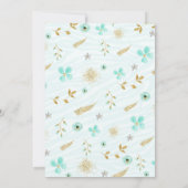 Mint Gold bloem krans Bruids Douche Uitnodiging (Achterkant)