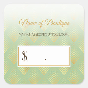 Mint Gold Boutique Prijskaartje Vierkante Sticker