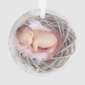 Mint & Gold Carrousel Horse Baby's eerste Kerstmis Ornament (achterkant)