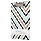 Mint Gold Chevron ⎥ gepersonaliseerd klembord (Links)