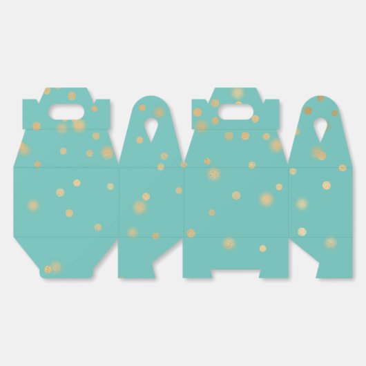 Mint Gold-Confetti Bedankdoosjes (Ongevouwen)