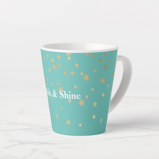 Mint Gold-Confetti Latte Mok (Rechterhoek)