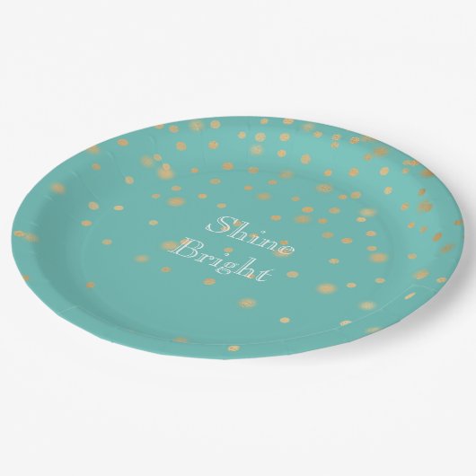 Mint Gold-Confetti Papieren Bordje (Gekanteld)