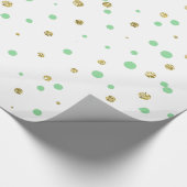 Mint Gold Confetti Stippen Cadeaupapier (Hoek)