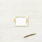 Mint Gold Confetti Stippen Post-it® Notes (Op bureau)