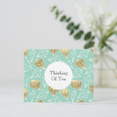 Mint Gold Diamonds Denken aan jou Briefkaart (Staand voorkant)