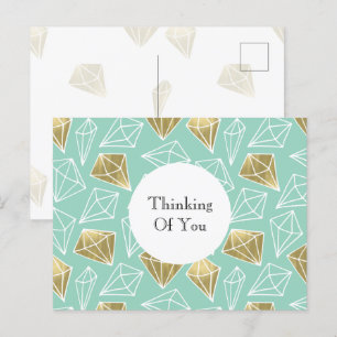 Mint Gold Diamonds Denken aan jou Briefkaart