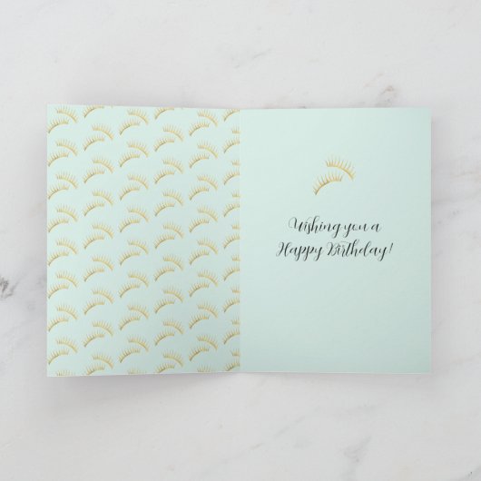 Mint Gold Eyelashes Kaart (Binnen)
