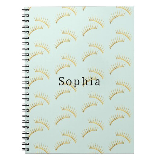 Mint Gold Eyelashes Notitieboek (Voorkant)