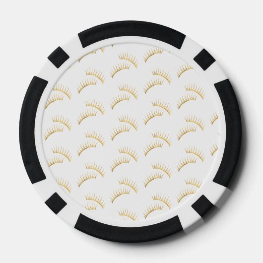 Mint Gold Eyelashes Poker Chips (Achterkant)