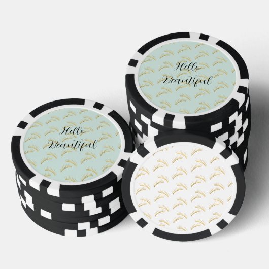 Mint Gold Eyelashes Poker Chips (Opstapeling)