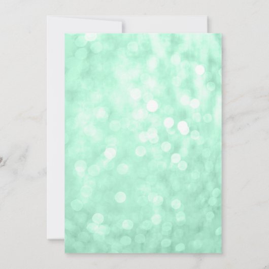 Mint Gold Faux Glitter Lights Sweet 16 verjaardag Kaart (Achterkant)