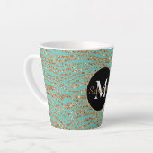 Mint Gold Faux Glitter Zebra Print Latte Mok (Linkerhoek)