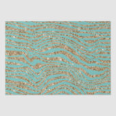 Mint Gold Faux Glitter Zebra Tissuepapier (Voorkant)