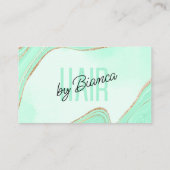 Mint Gold Glitter Agate Haarstylist Salon Visitekaartje (Achterkant)