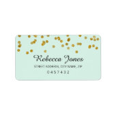 Mint Gold Glitter confetti Adresetiketten Etiket (Voorkant)