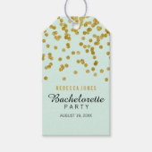 Mint Gold Glitter confetti Bachelorette Cadeau Lab Cadeaulabel (Voorkant)