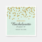 Mint Gold Glitter confetti Bachelorette Servetten (Voorkant)
