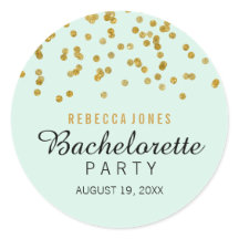 Mint Gold Glitter confetti Bachelorette Sticker