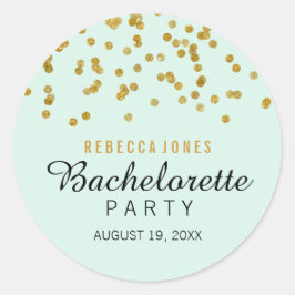 Mint Gold Glitter confetti Bachelorette Sticker