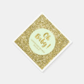 Mint Gold Glitter Confetti Oh Baby Baby shower Servetten (Hoek)