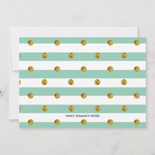 Mint, Gold Glitter First Birthday Photo Invitation Kaart (Achterkant)